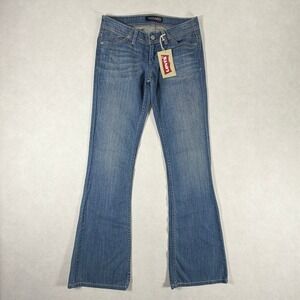 Retro Levis Ultra Low Rise Flare Jeans Medium Wash Stretch Denim Womens Size 5 M